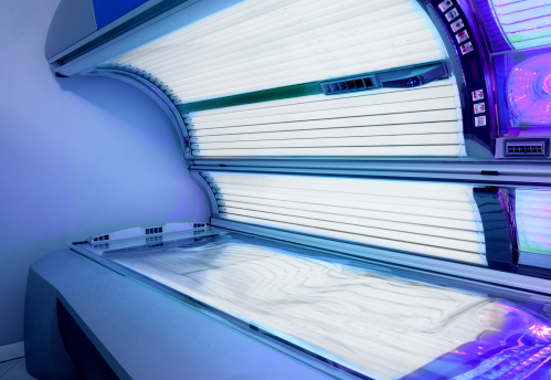 empty sunbed switched on