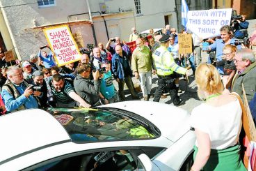 Angry scenes as Tory MP opens food bank