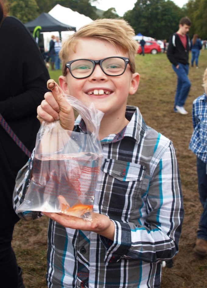 Archie Jarvis, of Eaglesfield, won a fish at one of the sidestalls