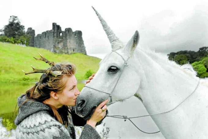 MAGICAL . . . Etti Scholz and Charlie the unicorn launch Environmental Art Festival Scotland
