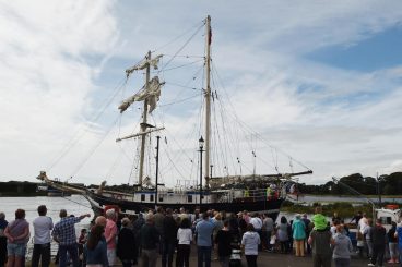 VIDEO: Crowds watch tall ship at Annan Harbour