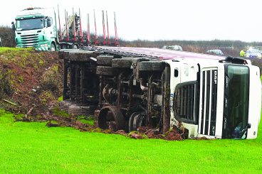 A75 delays after lorry crash