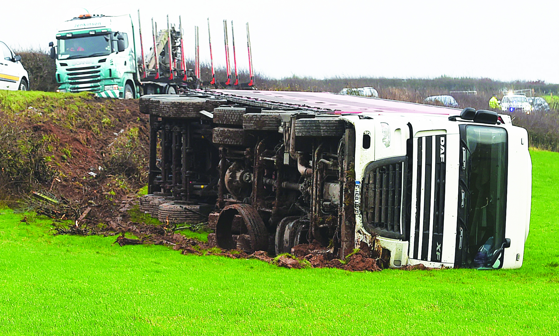 A75 delays after lorry crash