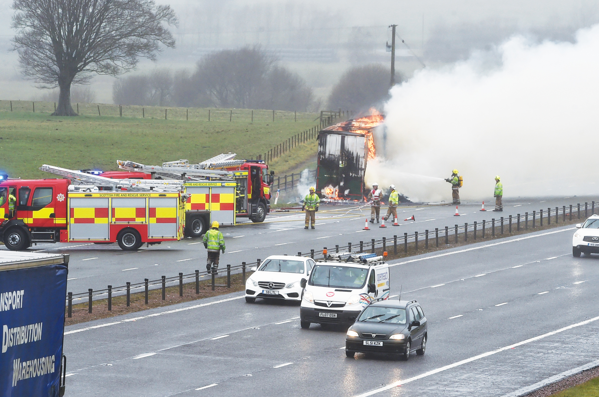 M74 Lorry fire: Pictures