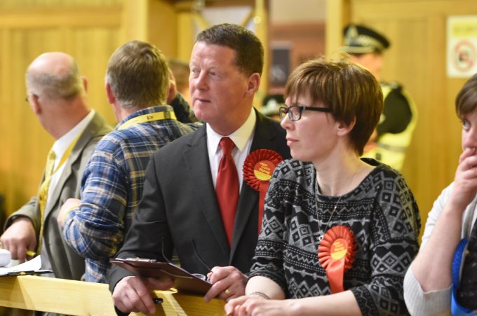 Labour councillor Ronnie Nicholson waits for the counting to start