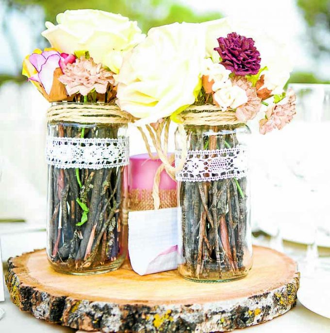 Wedding table setting. Ornamental detail.