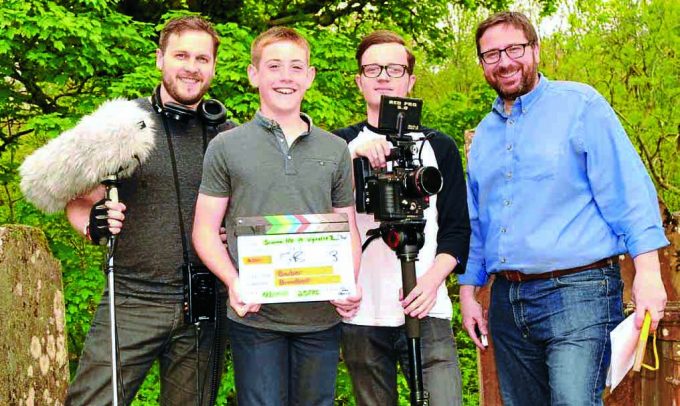 SOMME ANNIVERSARY . . . Callum Jeffery shoots his scenes, for a film set to be screened in Manchester on July 1