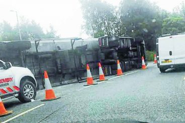 Dumfries by-pass delays after lorry crash