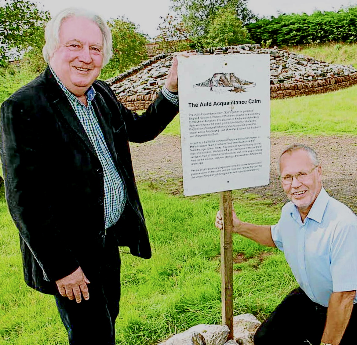 It's Auld Lang Sign . . . at border cairn