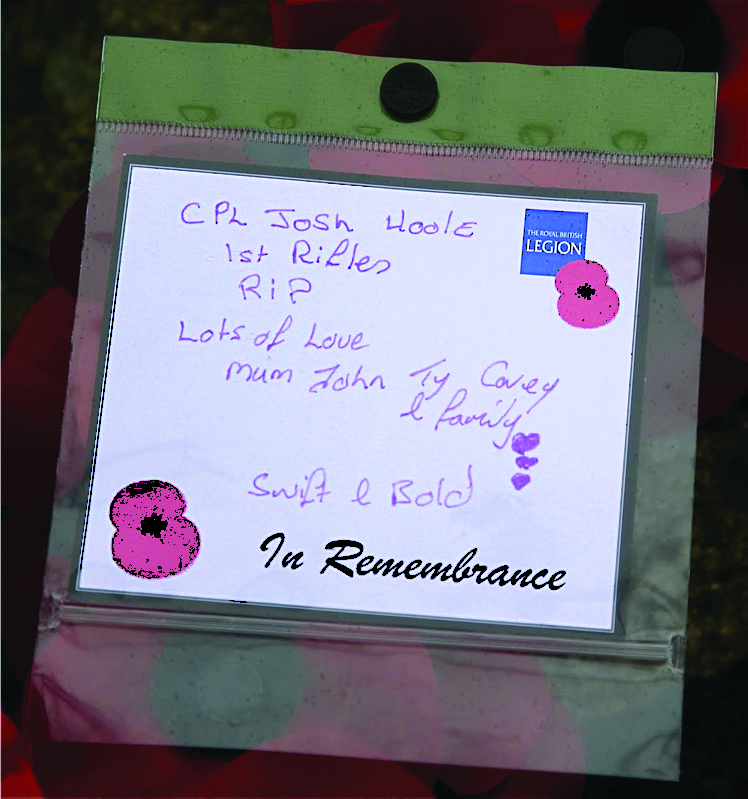 NEVER FORGOTTEN . . . a family tribute to the late Cpl Josh Hoole of Ecclefechan