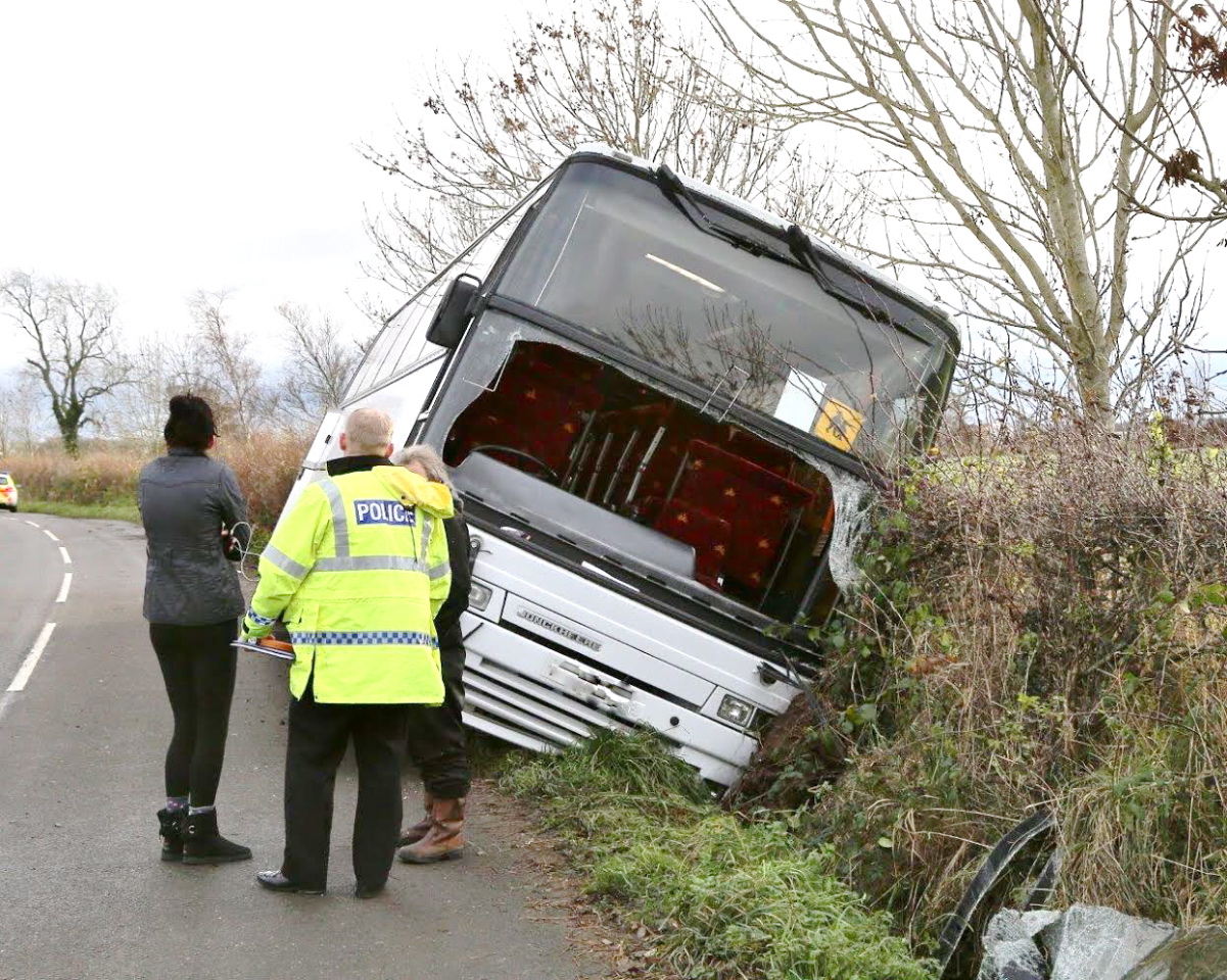 UPDATE: Four taken to hospital after bus accident