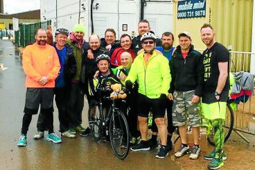 Hospital crew’s cycle delivers £3k for charity