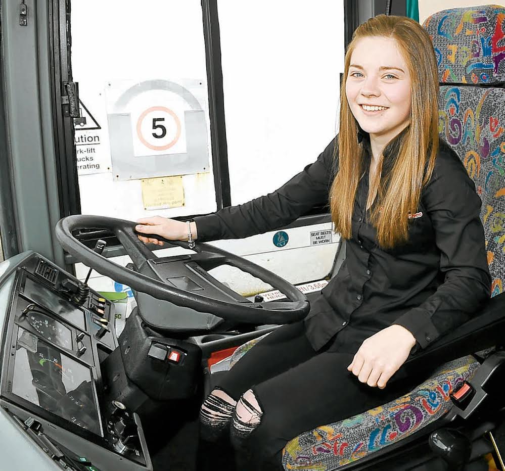 Is petite Demi the country's smallest bus driver?