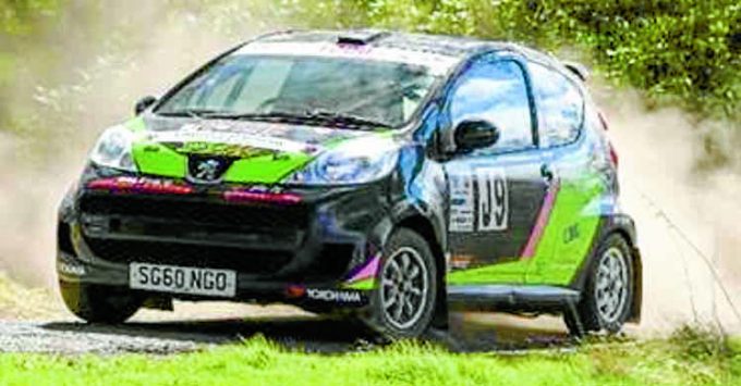 FAST AND FURIOUS . . . Alice Paterson manoeuvring her Peugeot 107 up and down the old runways