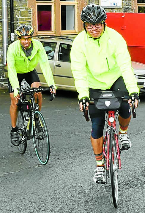 q *** Local Caption *** ON THEIR WAY . . . riders set off from the Eskdalemuir hub