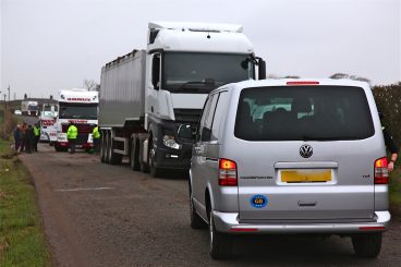 A75 work detour HGVs stranded