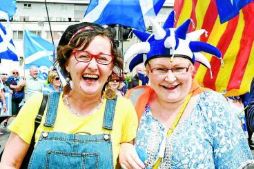 Sea of saltires at indy rally