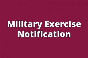 Military exercise notification