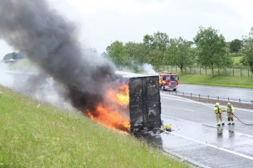 Lorry fire on motorway