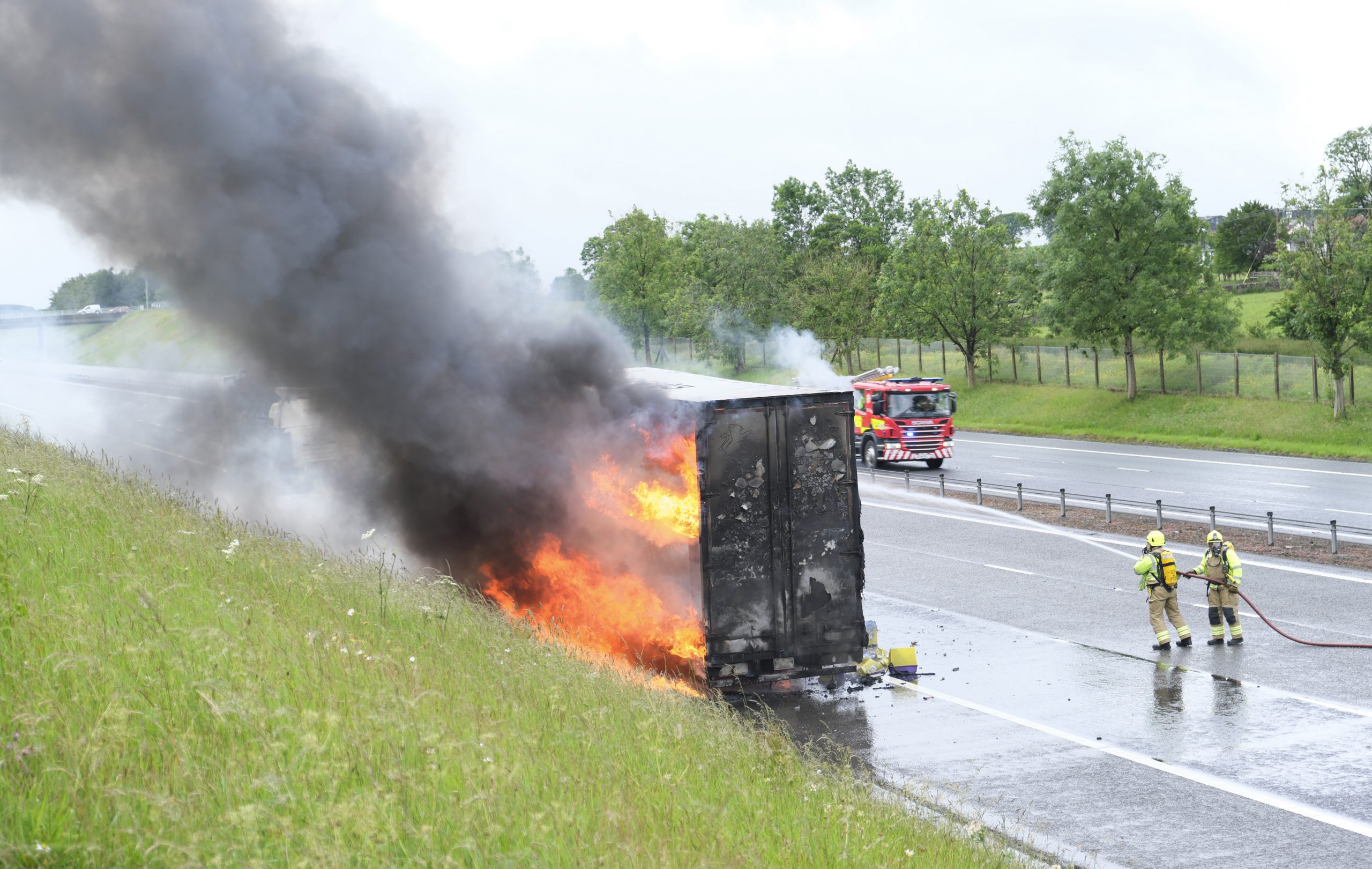 Lorry fire on motorway