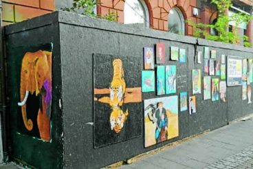 Artist uses town centre as an outdoor gallery