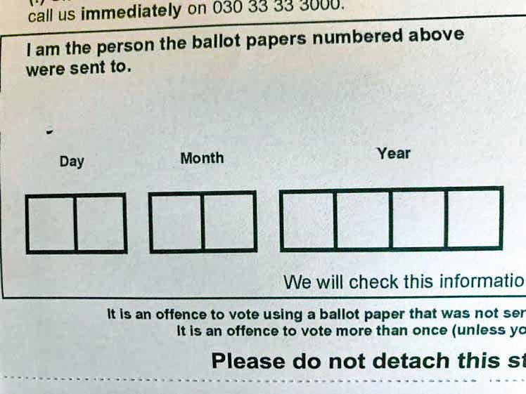 Ballot paper misprint