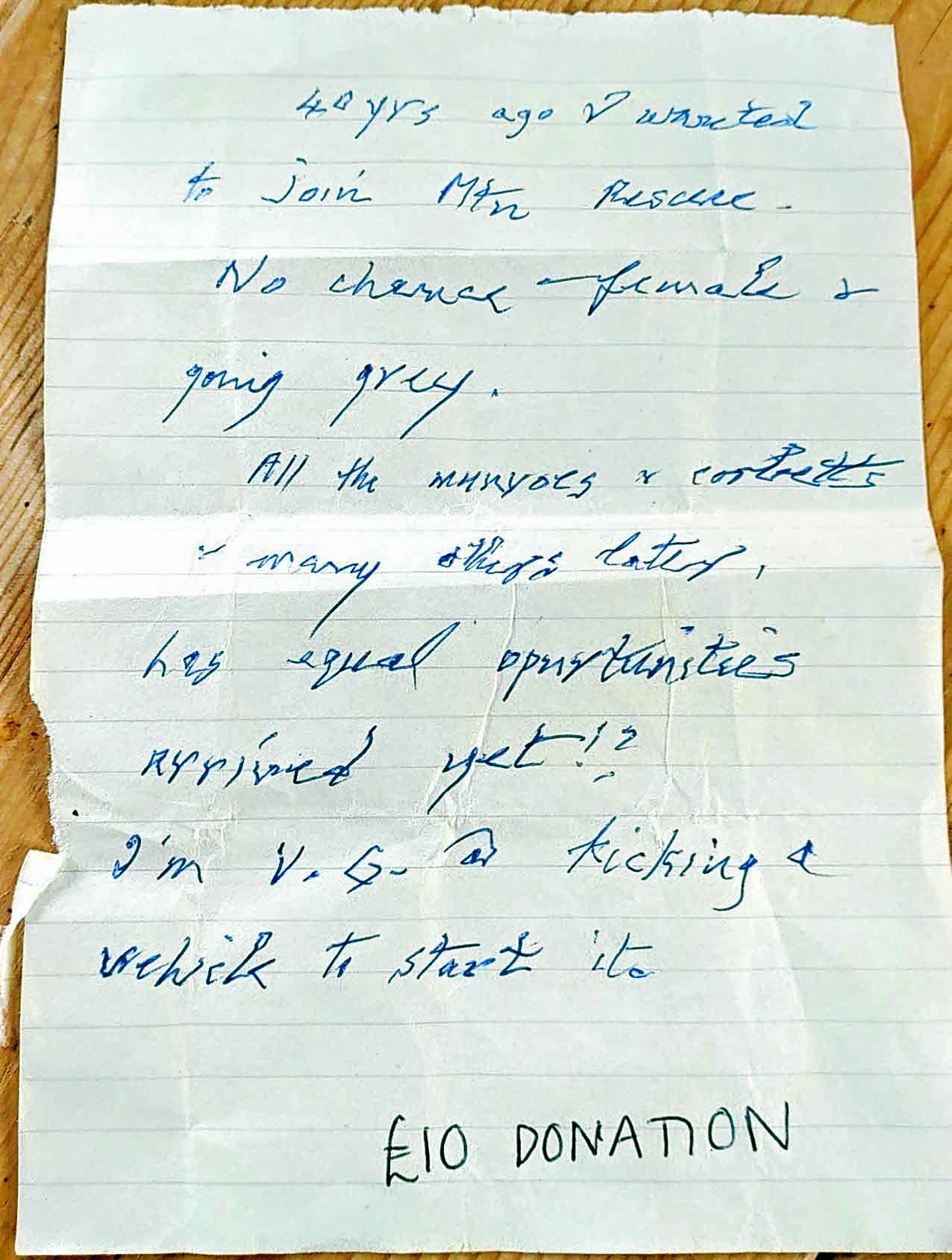 Anonymous note to rescue crew sparks appeal