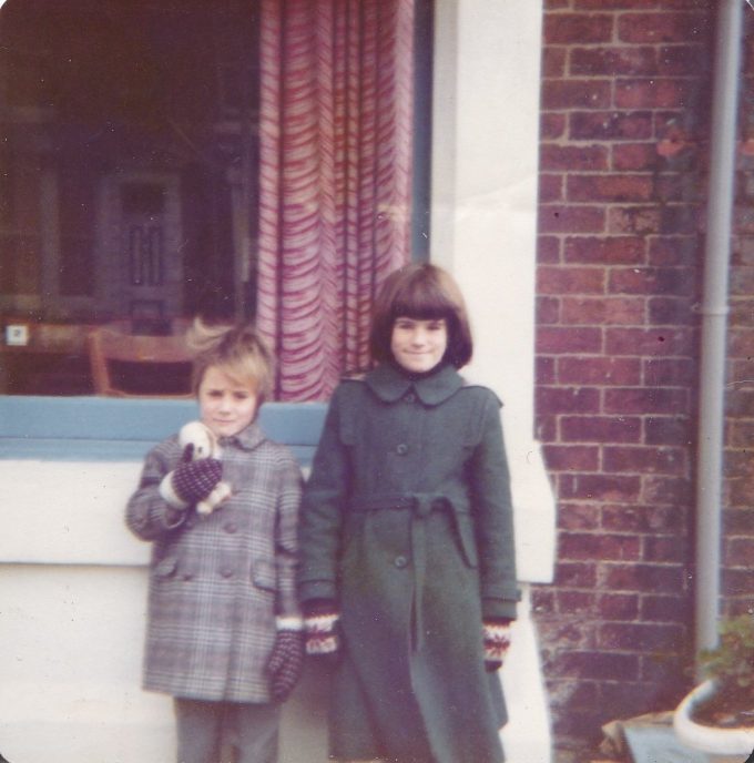 Jo Clode and her brother in 1981