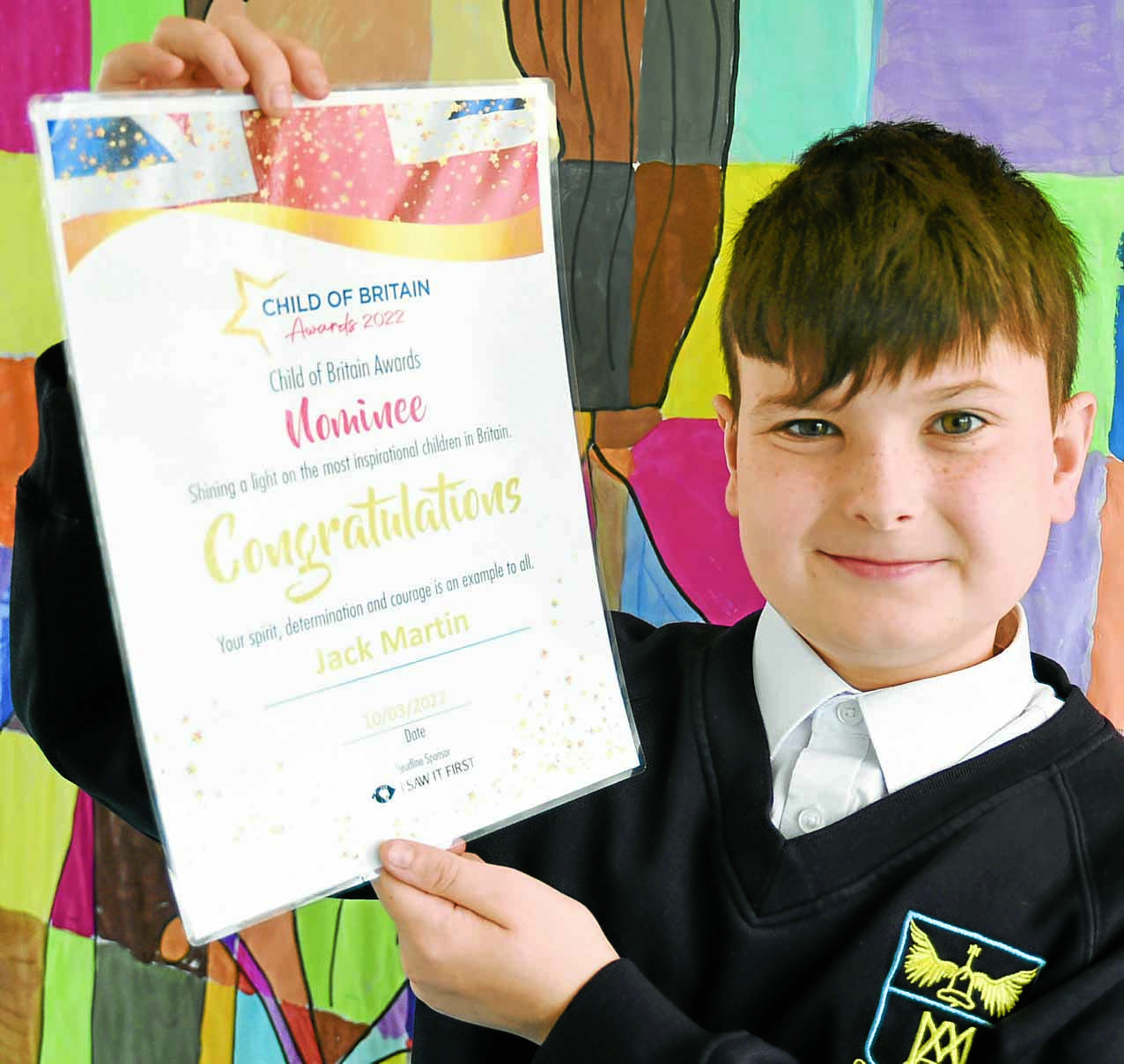Updated: Schoolboy Jack's award smiles