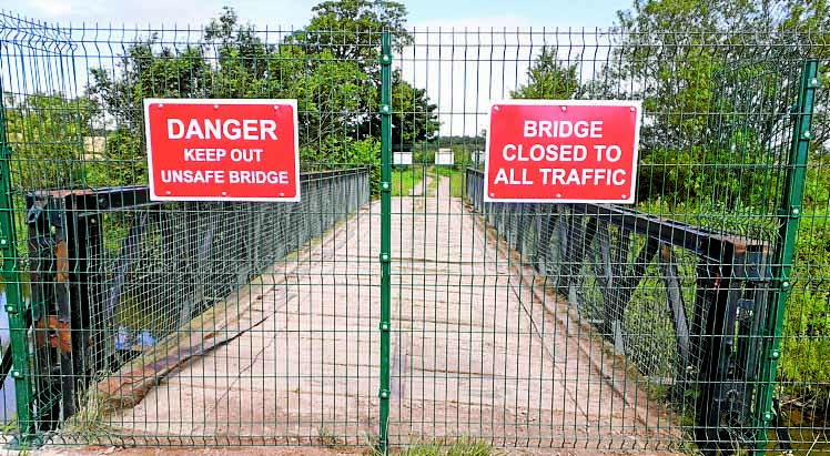 Bridge closed after damage