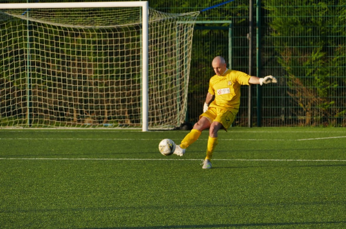 Goalkeeper swaps saving shots for saving lives