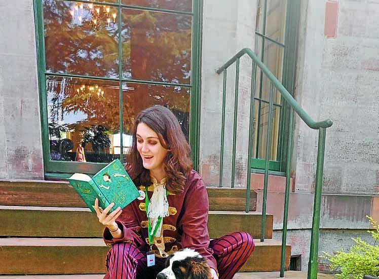 A special pedigree pup visits the house where Peter Pan was born