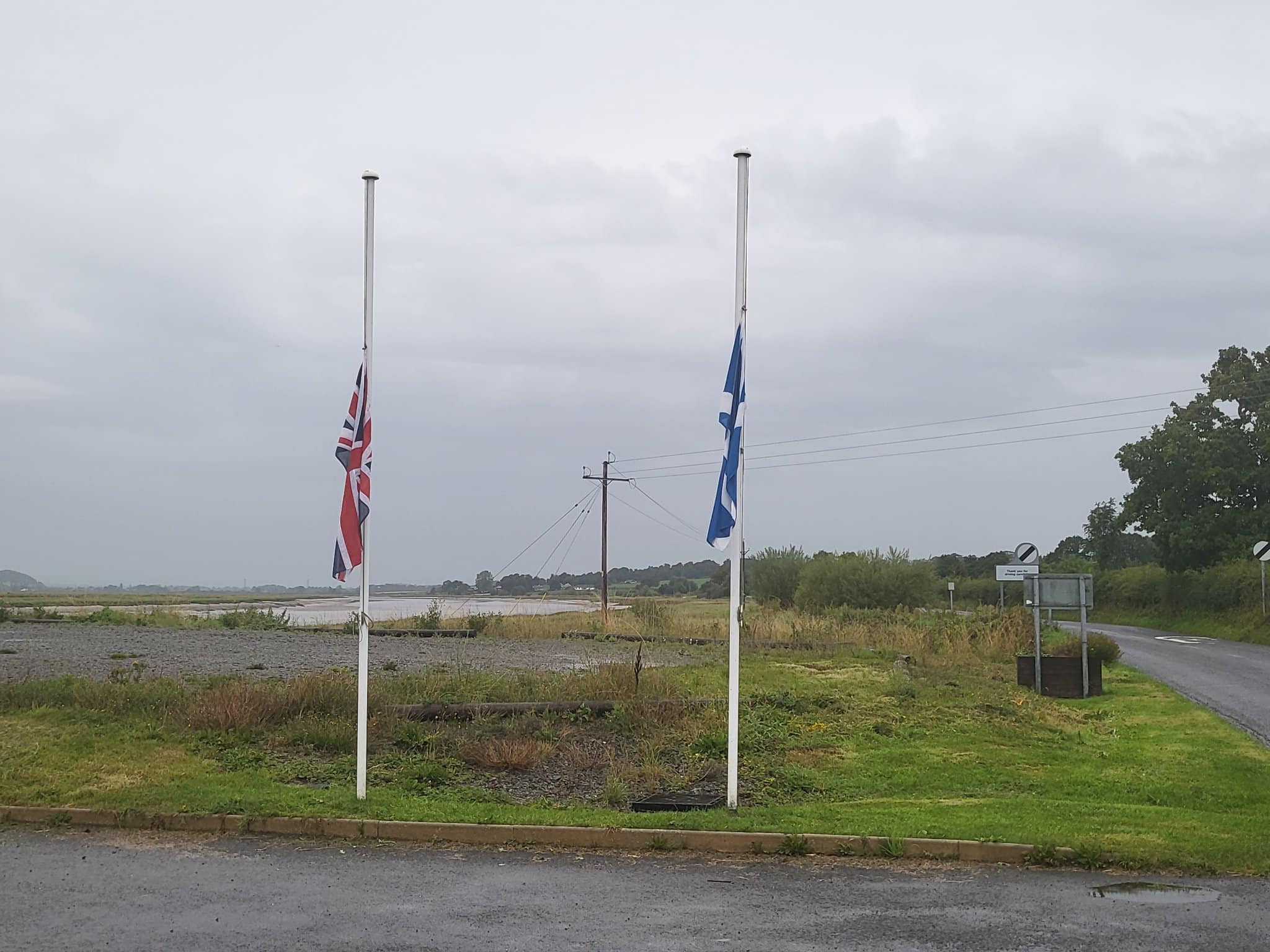 Flags lowered