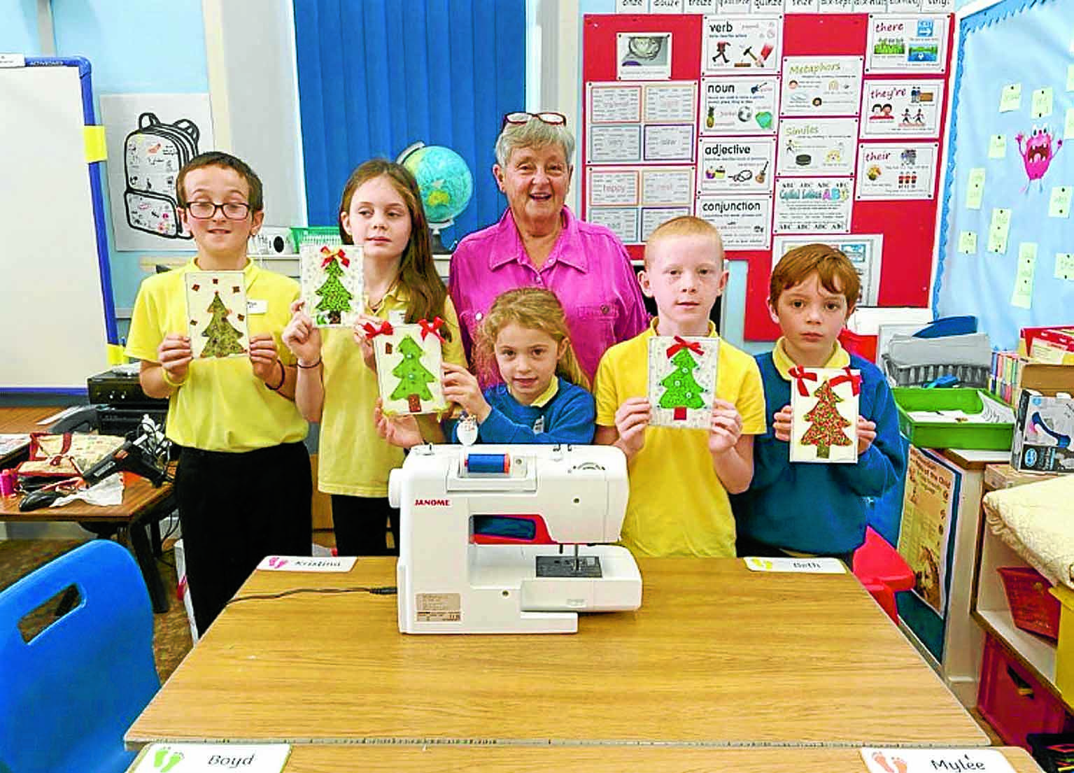 Kids try their hand at sewing