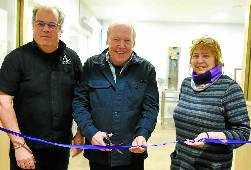 Ribbon cut on distillery bottling hall