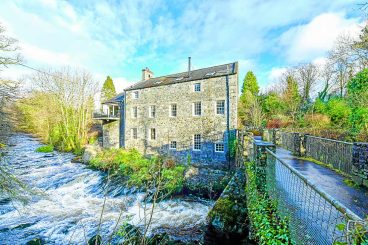 Original water wheel kept as design feature