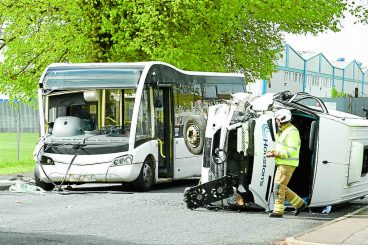 Drivers hurt in buses crash