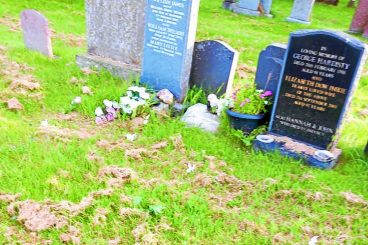 Damaged gravestones leave families upset