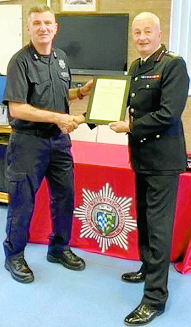 Lifesaver Dan recognised with fire award