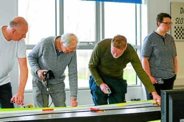 Slot car club running charity endurance race