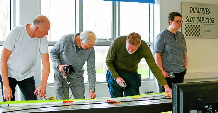 Slot car club running charity endurance race