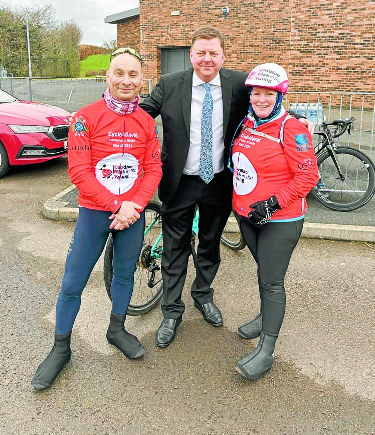Charity cyclists make schools pitstops
