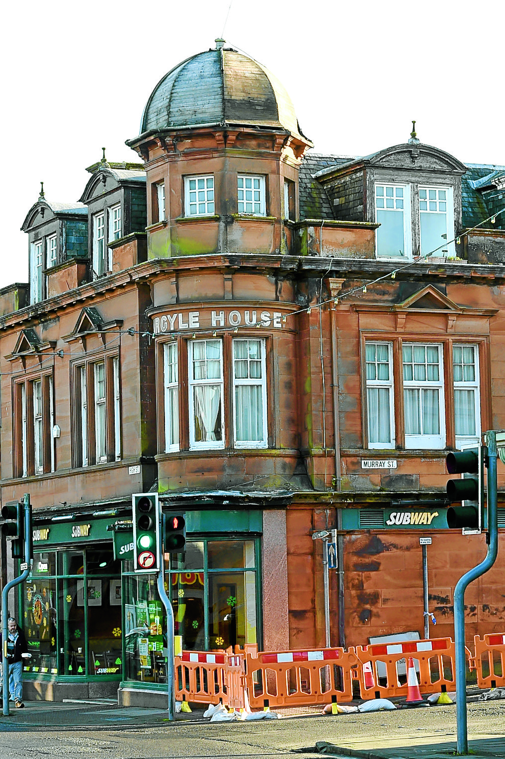 Storm damaged building