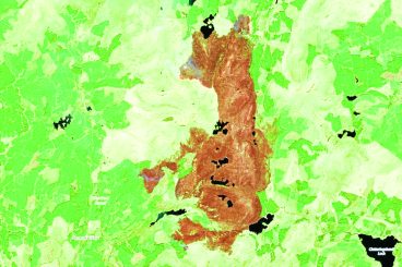 Satellite images show fire spread
