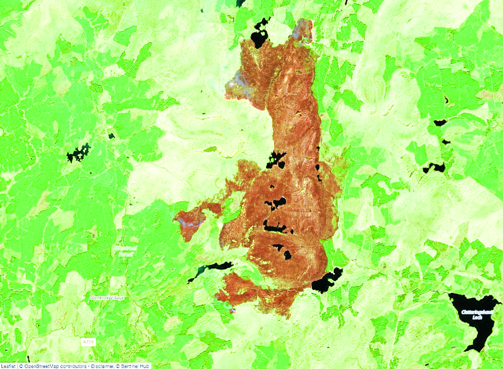 Satellite images show fire spread
