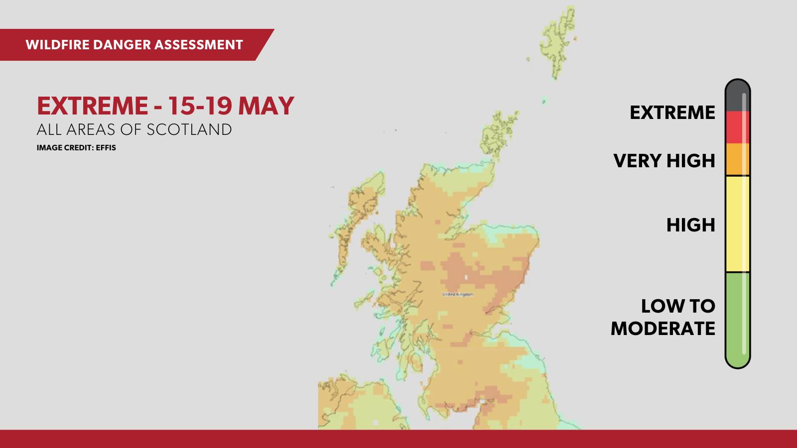 Extreme wildfire warning